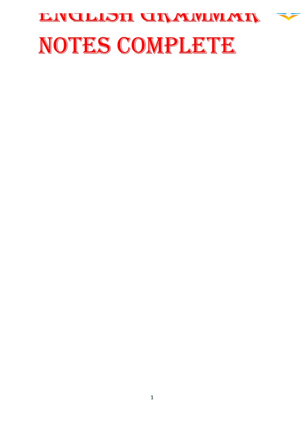 Thumbnail preview of English Grammar Notes Complete