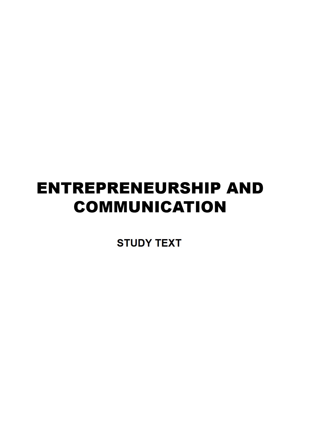 Thumbnail preview of KASNEB CPA Entrepreneurship And Communication