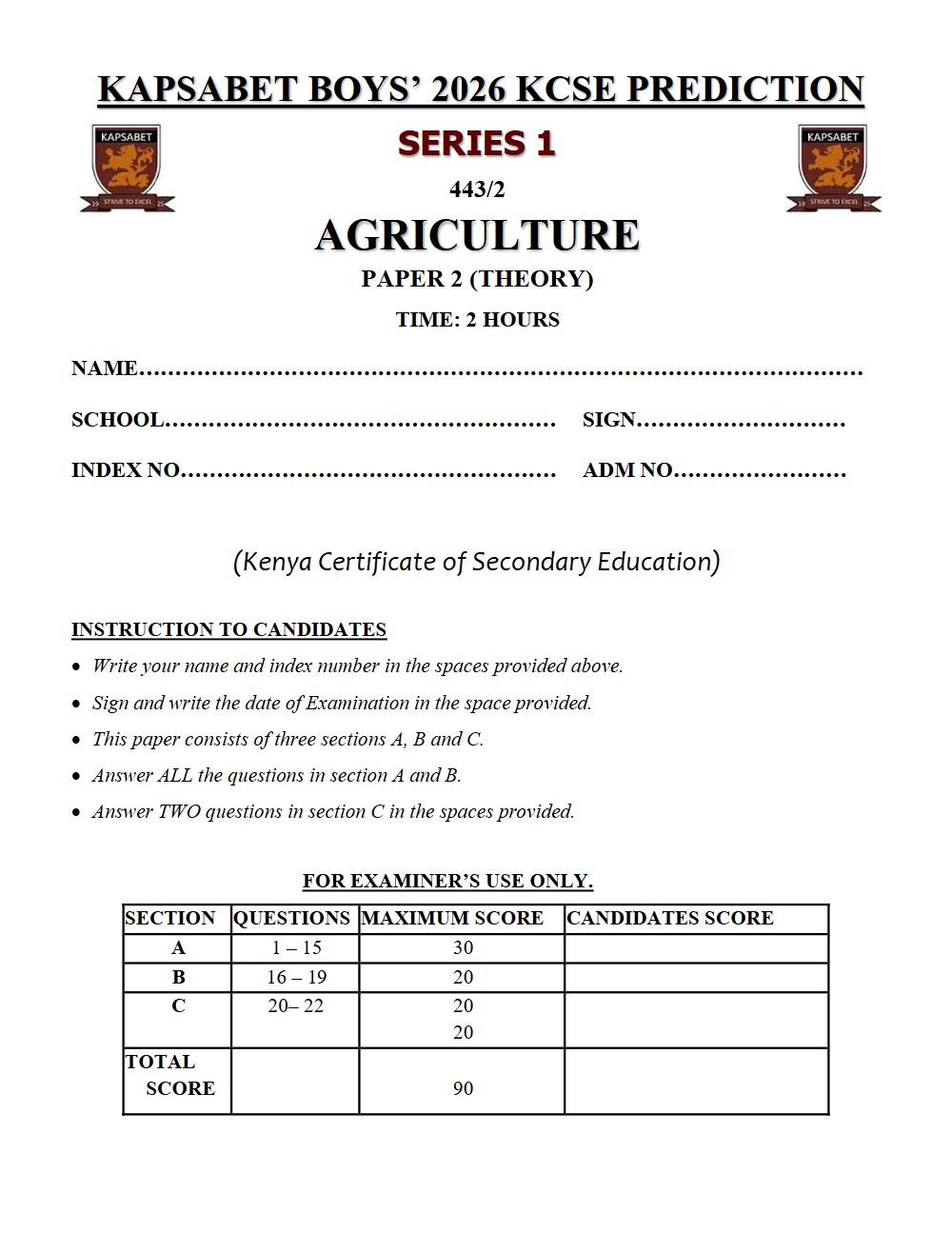 Thumbnail preview of Form 4 Agriculture Paper 2 KCSE Prediction 2026_12