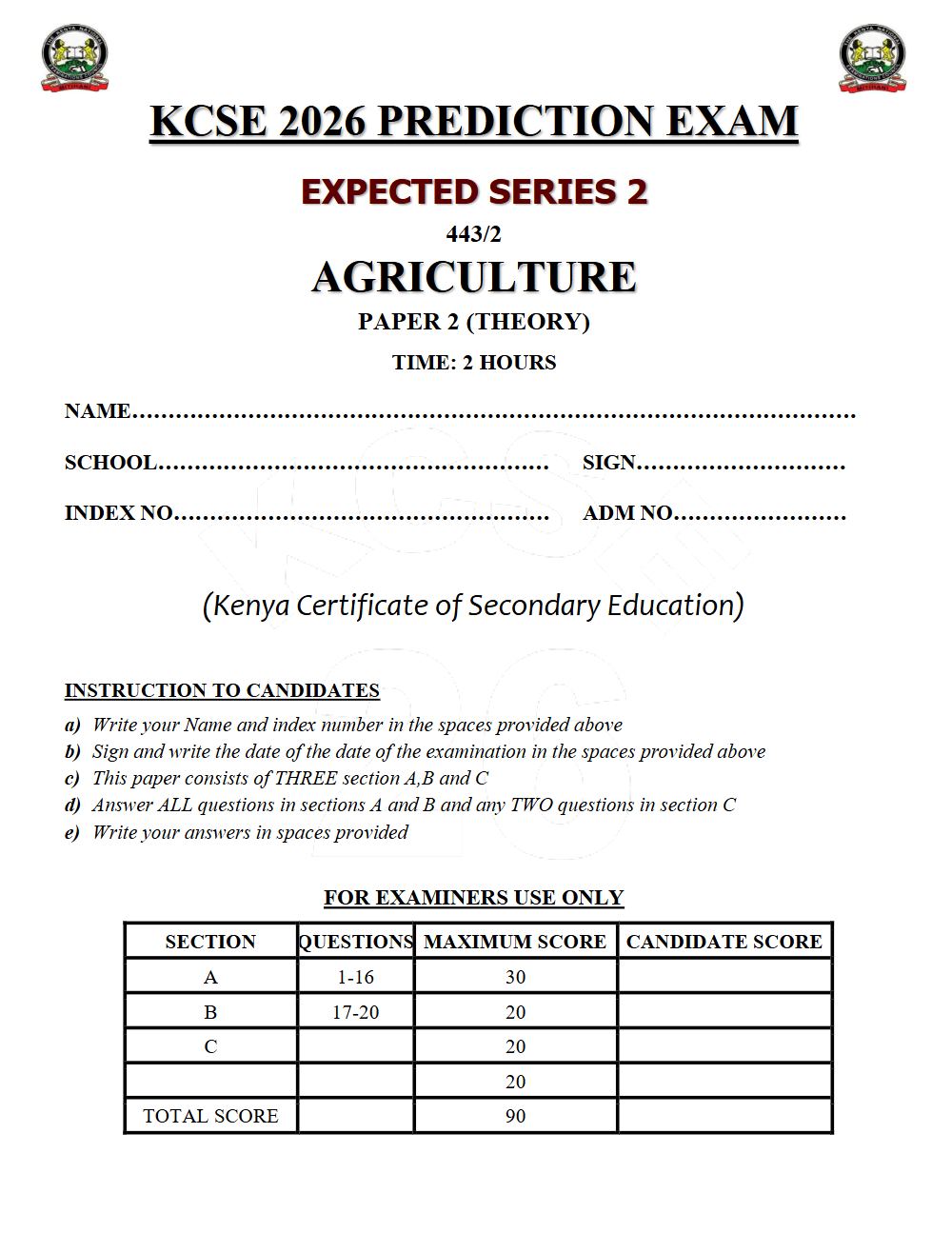 Thumbnail preview of Form 4 Agriculture Paper 2 KCSE Prediction 2026_15