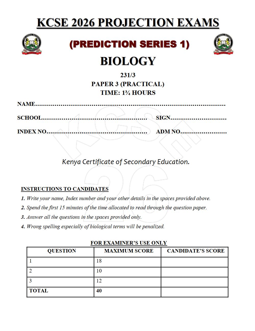 Thumbnail preview of Form 4 Biology Paper 3 KCSE Prediction 2026_16