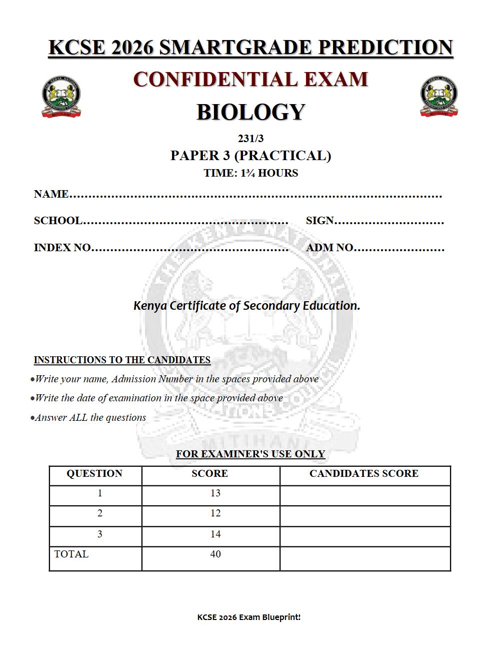 Thumbnail preview of Form 4 Biology Paper 3 KCSE Prediction 2026_19