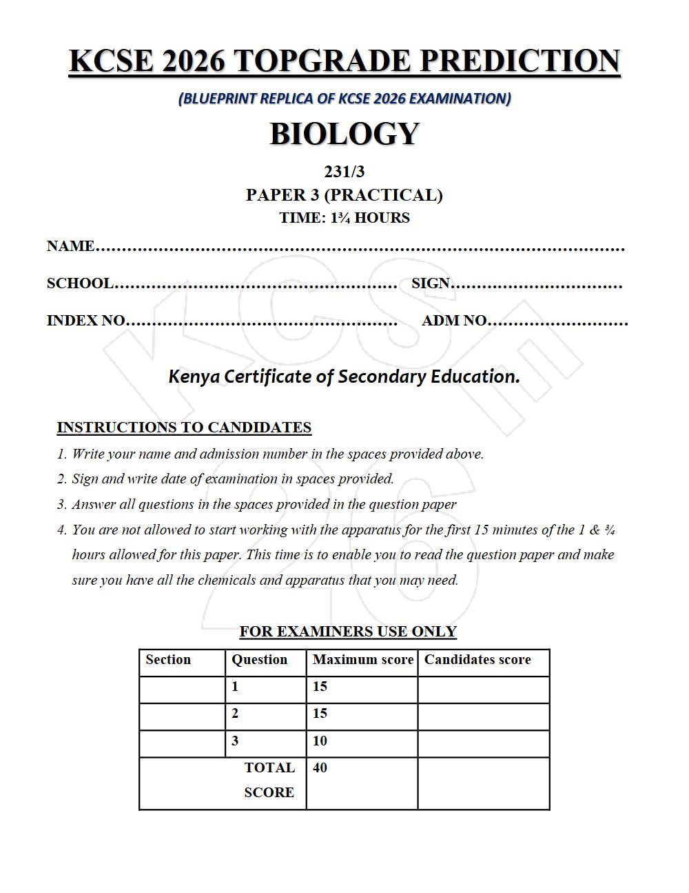 Thumbnail preview of Form 4 Biology Paper 3 KCSE Prediction 2026_20