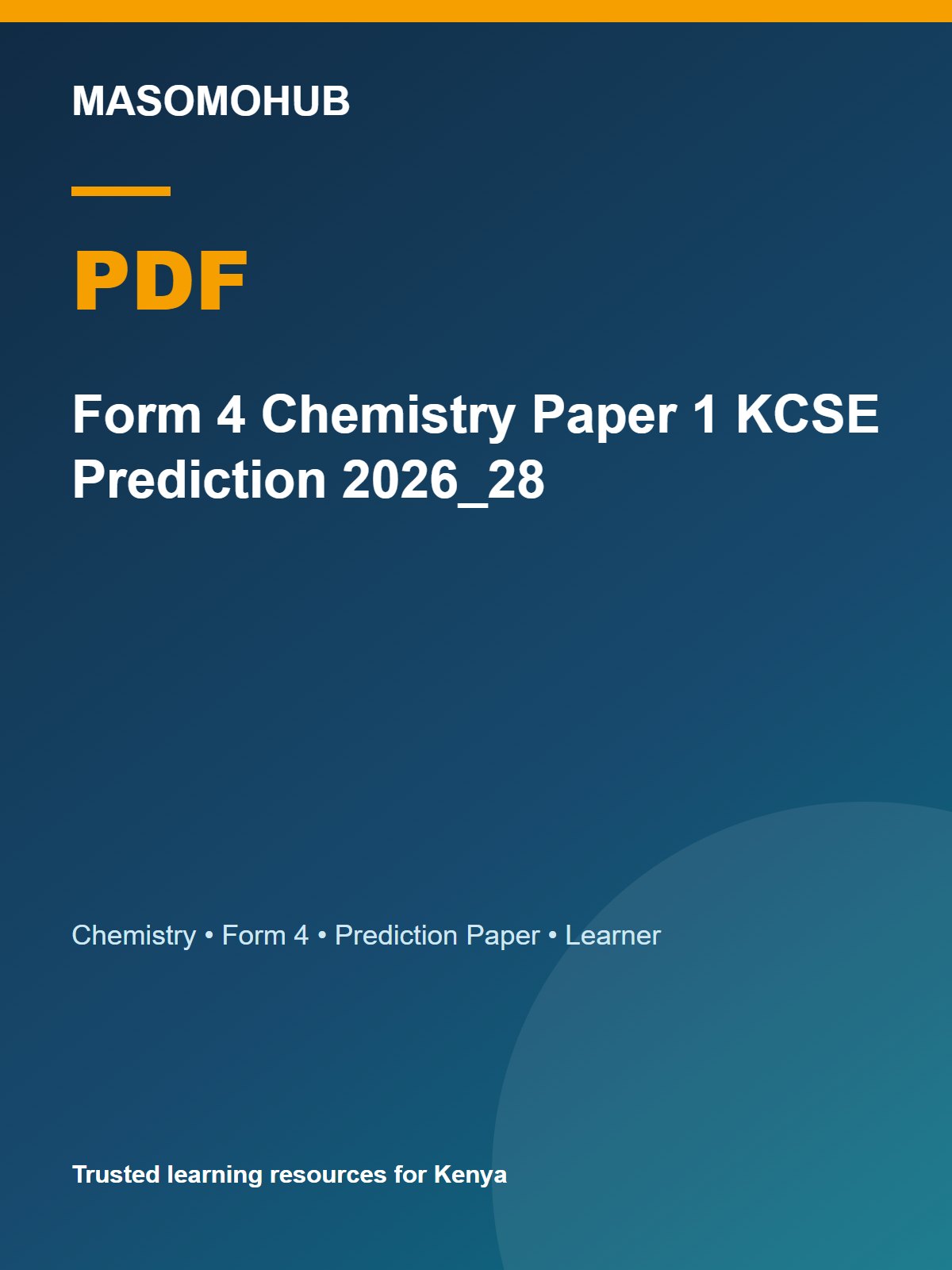 Thumbnail preview of Form 4 Chemistry Paper 1 KCSE Prediction 2026_28