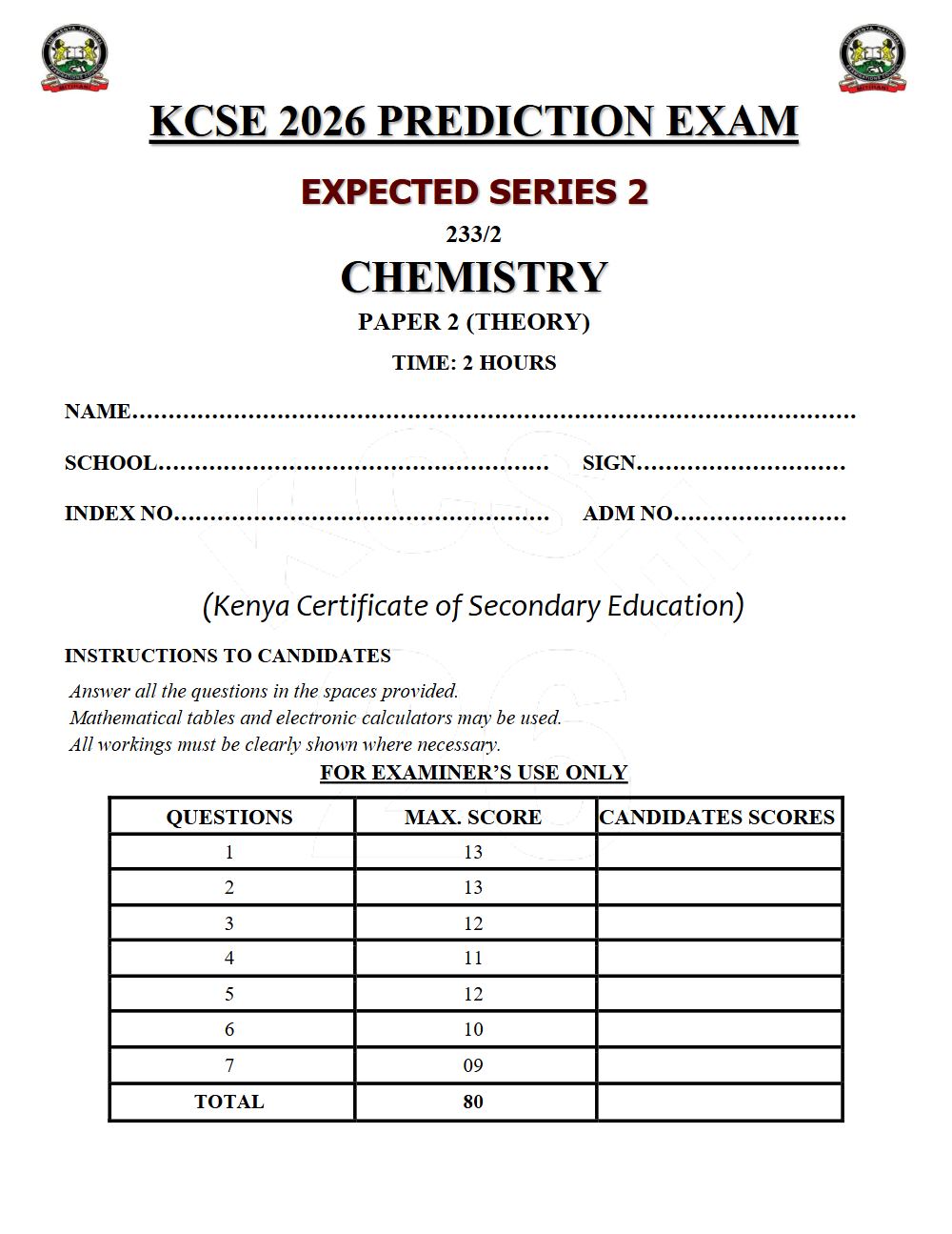 Thumbnail preview of Form 4 Chemistry Paper 2 KCSE Prediction 2026_15