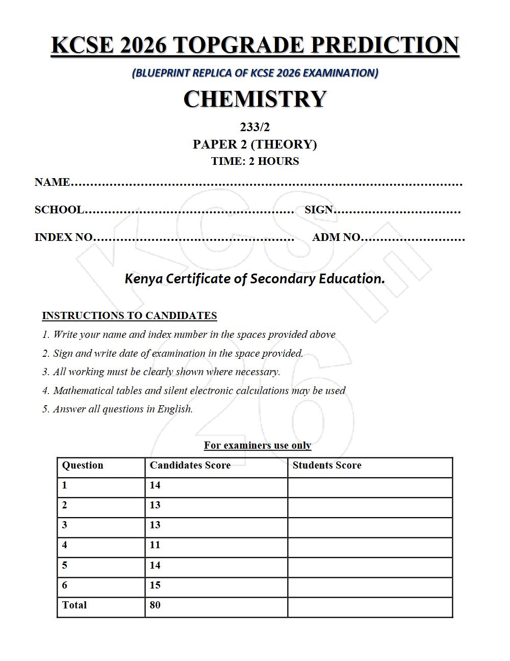 Thumbnail preview of Form 4 Chemistry Paper 2 KCSE Prediction 2026_20