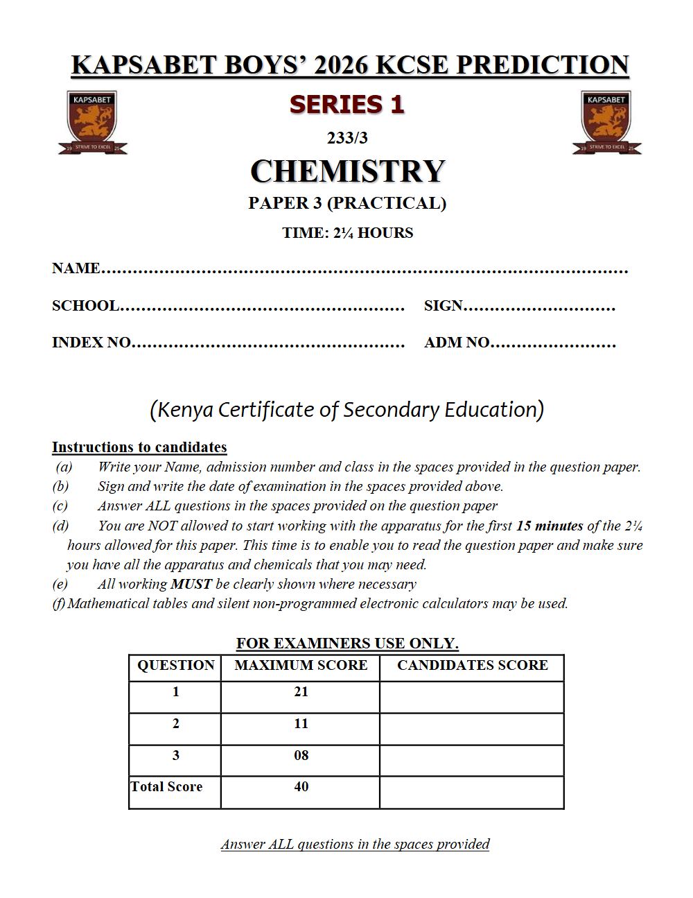 Thumbnail preview of Form 4 Chemistry Paper 3 KCSE Prediction 2026_12