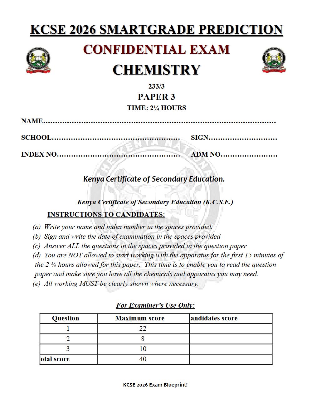 Thumbnail preview of Form 4 Chemistry Paper 3 KCSE Prediction 2026_19