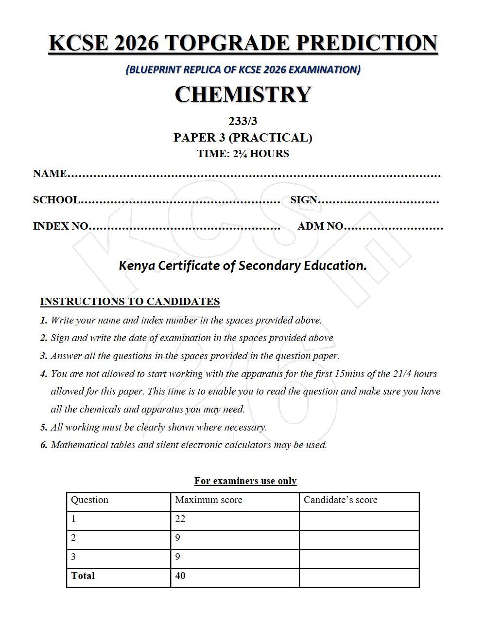 Thumbnail preview of Form 4 Chemistry Paper 3 KCSE Prediction 2026_20