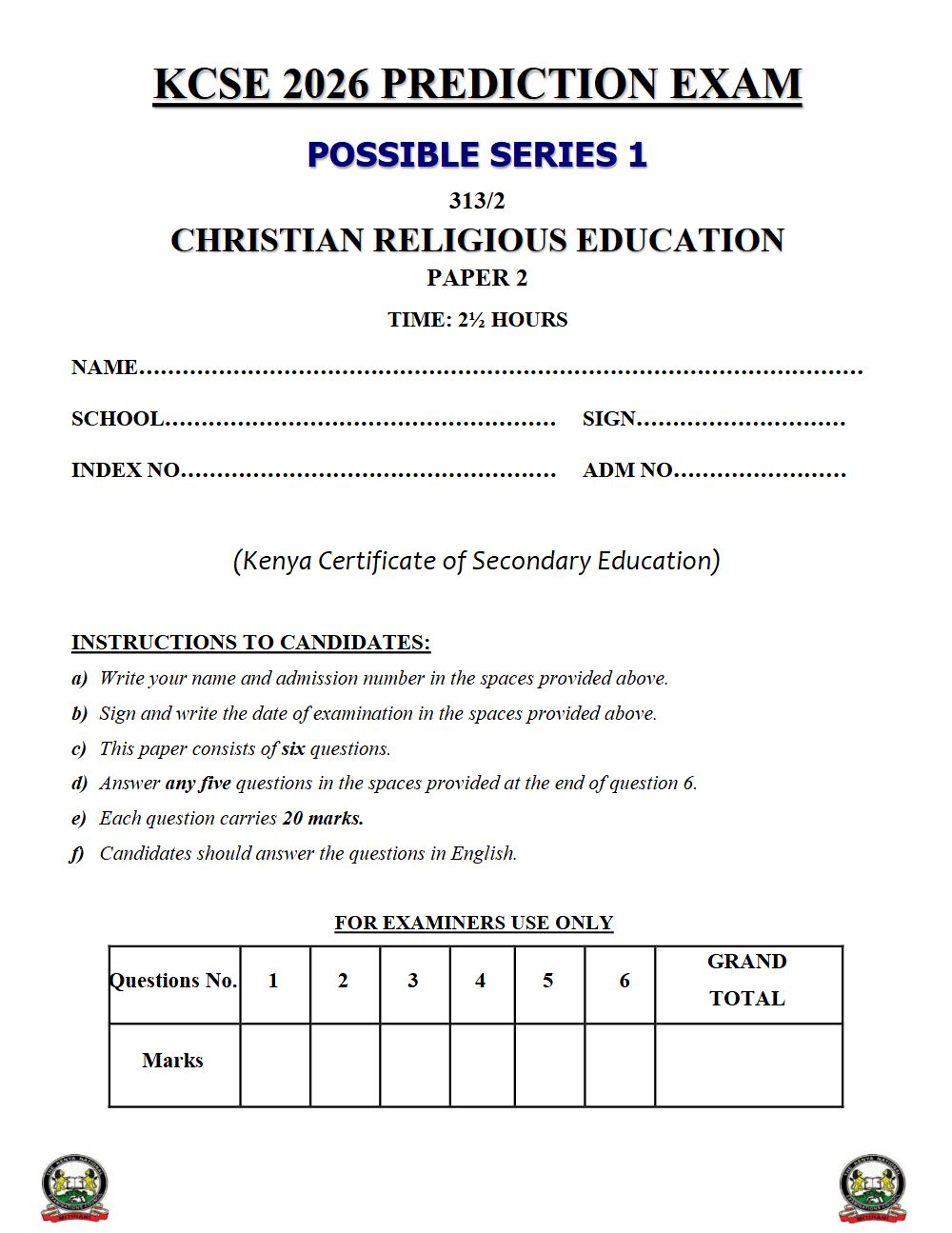 Thumbnail preview of Form 4 CRE Paper 2 KCSE Prediction 2026_14