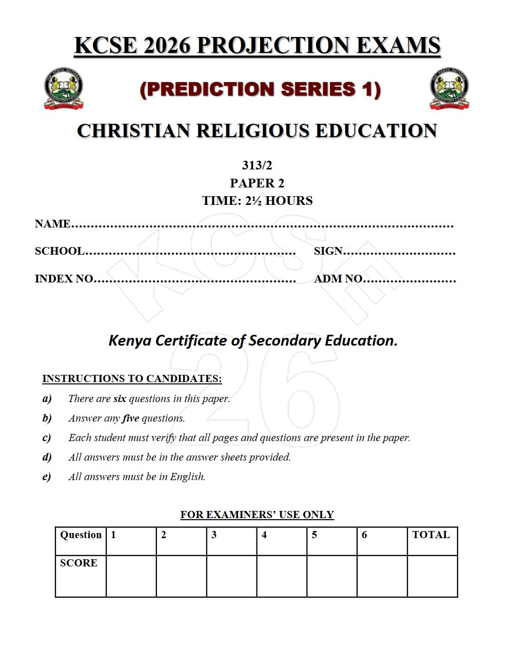 Thumbnail preview of Form 4 CRE Paper 2 KCSE Prediction 2026_16