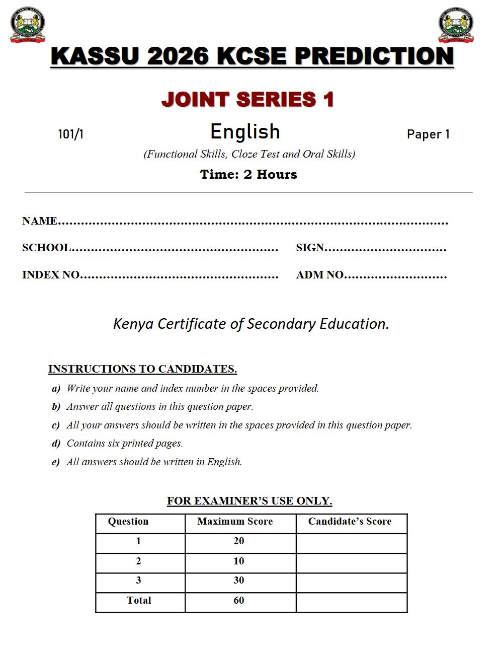 Thumbnail preview of Form 4 English Paper 1 KCSE Prediction 2026_10