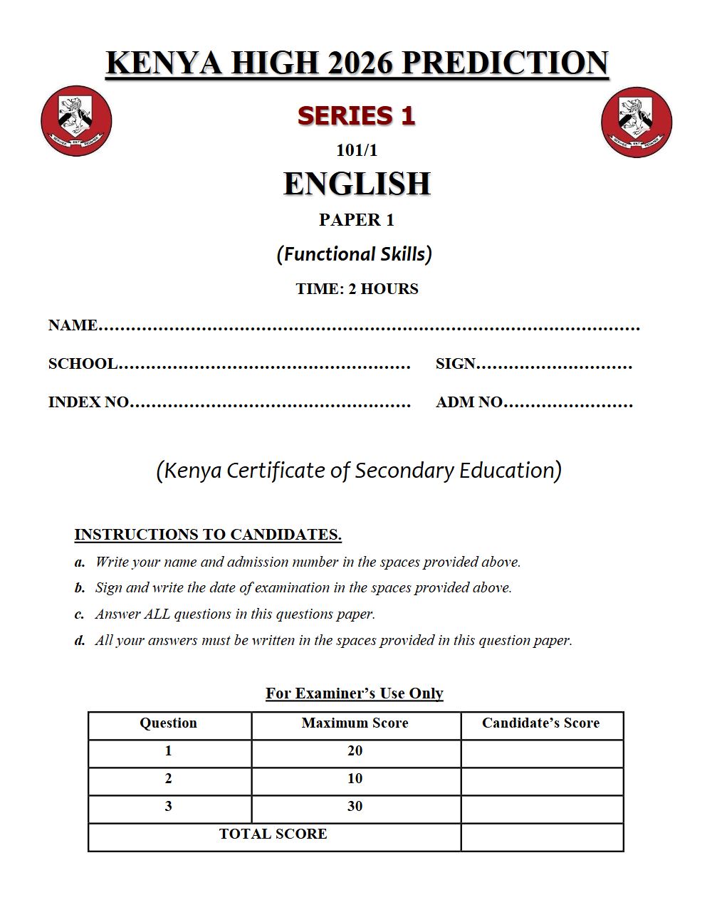 Thumbnail preview of Form 4 English Paper 1 KCSE Prediction 2026_11