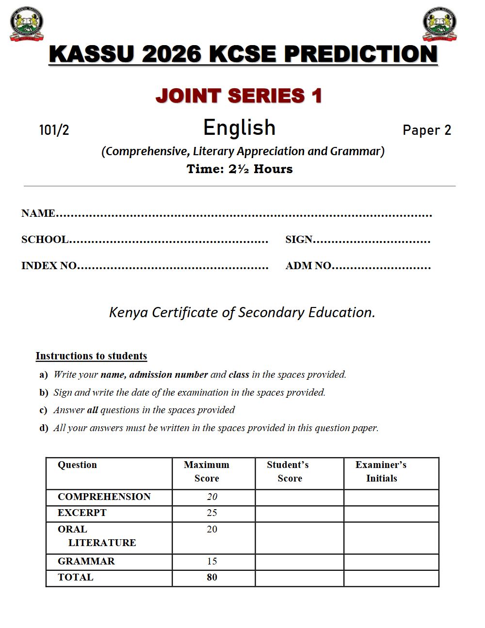 Thumbnail preview of Form 4 English Paper 2 KCSE Prediction 2026_10