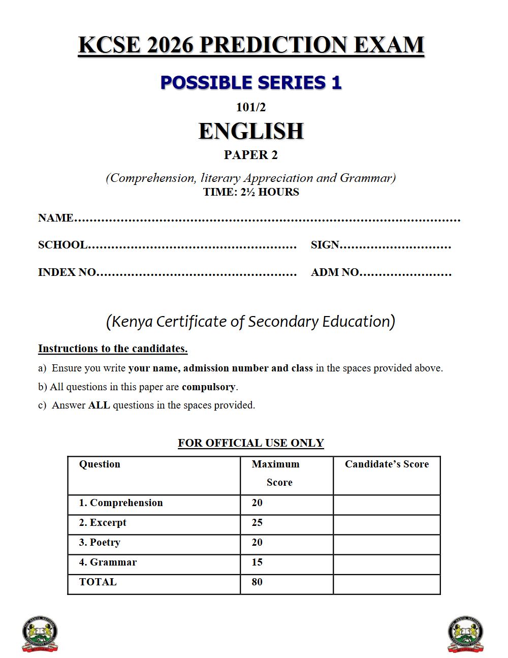 Thumbnail preview of Form 4 English Paper 2 KCSE Prediction 2026_14