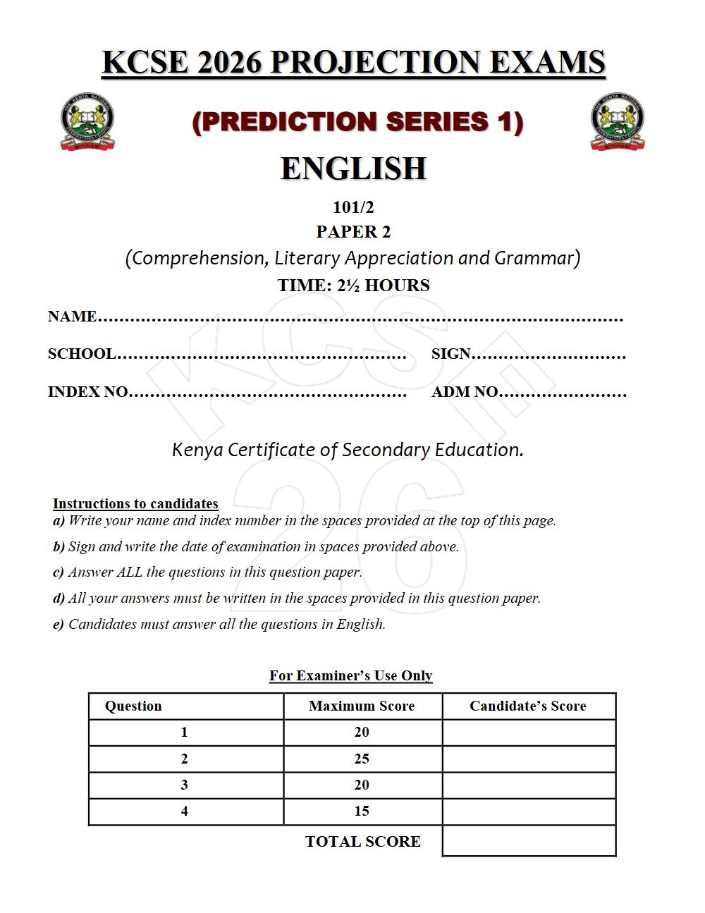 Thumbnail preview of Form 4 English Paper 2 KCSE Prediction 2026_16