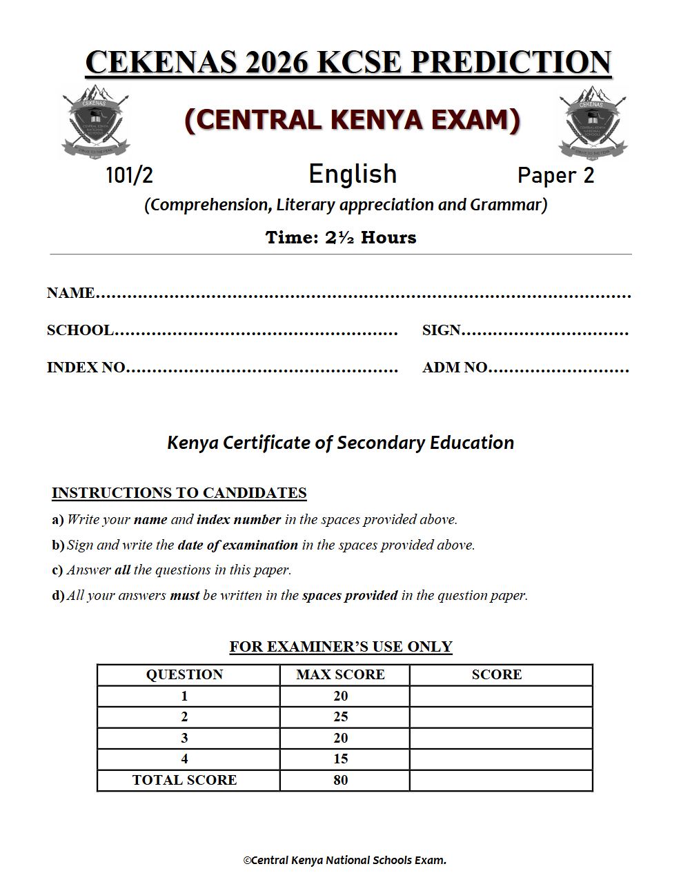 Thumbnail preview of Form 4 English Paper 2 KCSE Prediction 2026_7