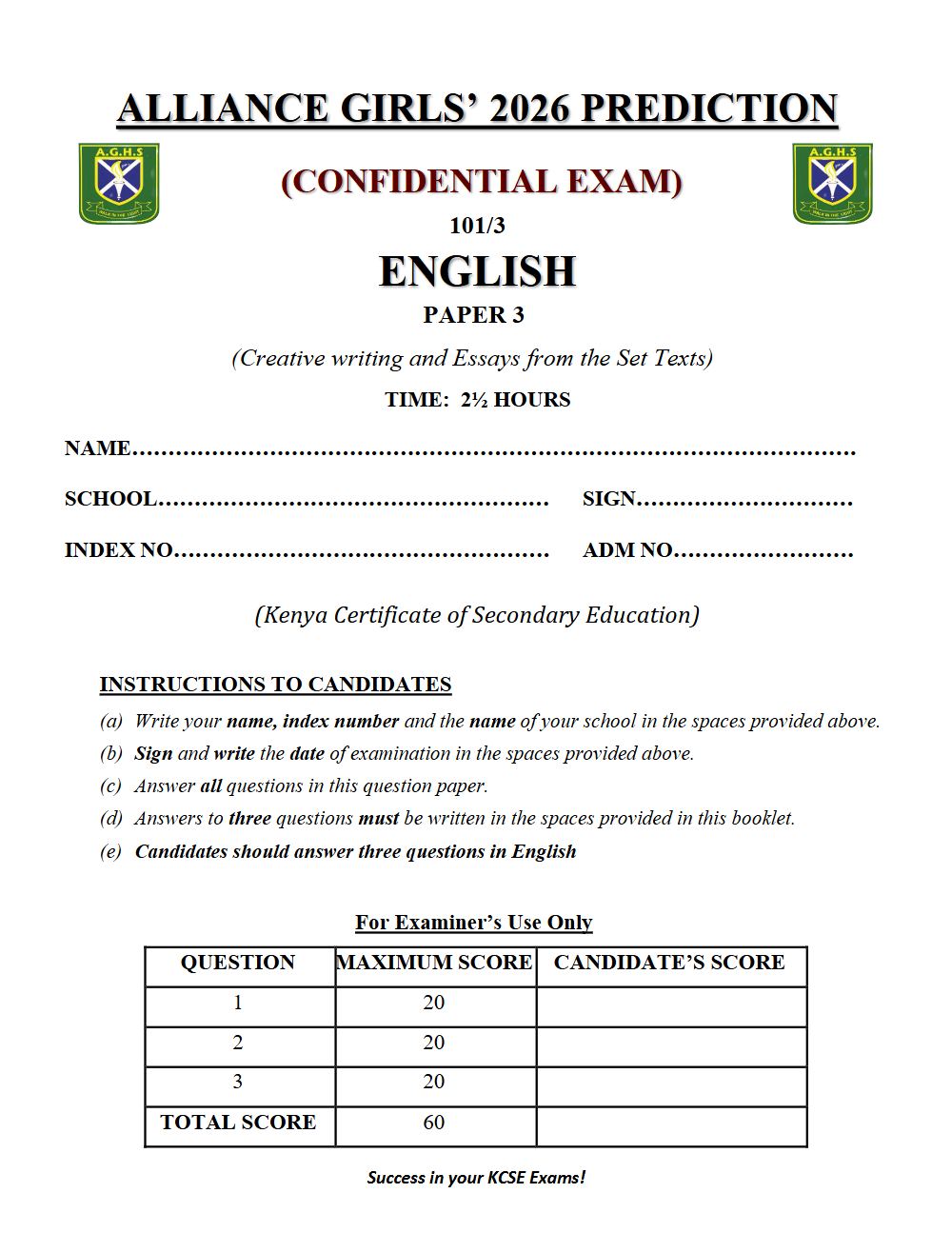 Thumbnail preview of Form 4 English Paper 3 KCSE Prediction 2026_6