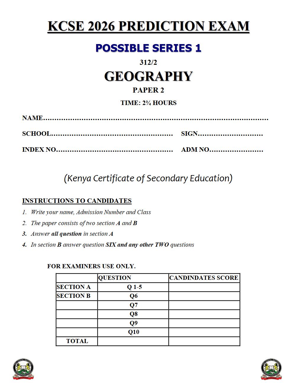 Thumbnail preview of Form 4 Geography Paper 2 KCSE Prediction 2026_14
