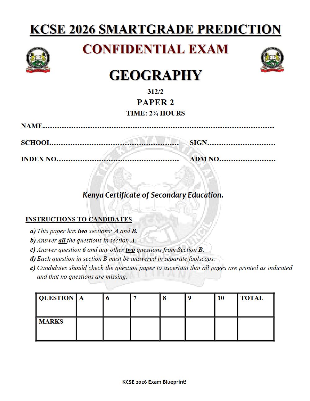 Thumbnail preview of Form 4 Geography Paper 2 KCSE Prediction 2026_19