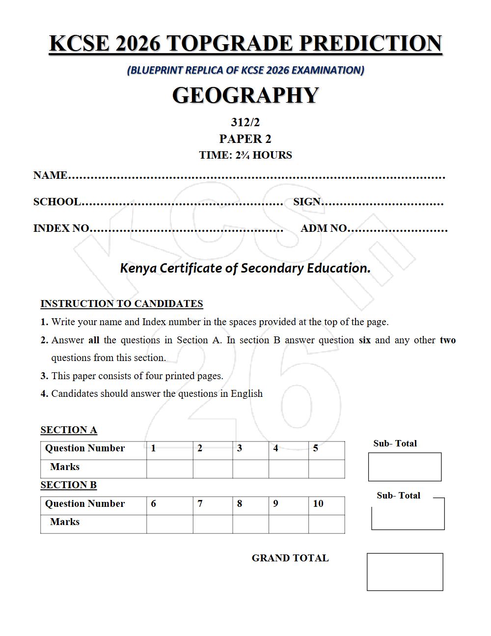 Thumbnail preview of Form 4 Geography Paper 2 KCSE Prediction 2026_20