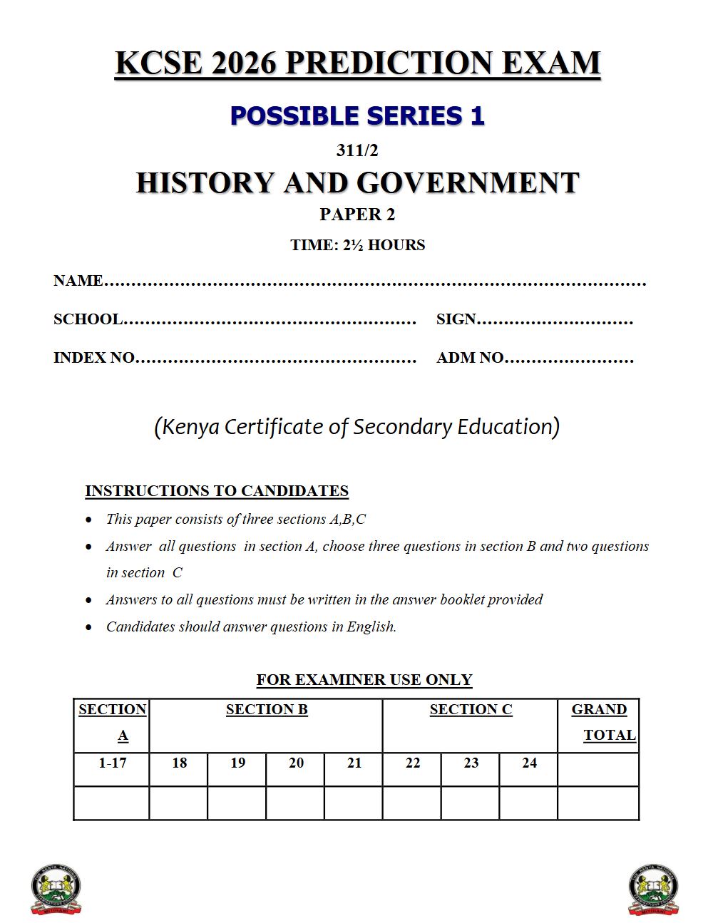 Thumbnail preview of Form 4 History and Government Paper 2 KCSE Prediction 2026_14