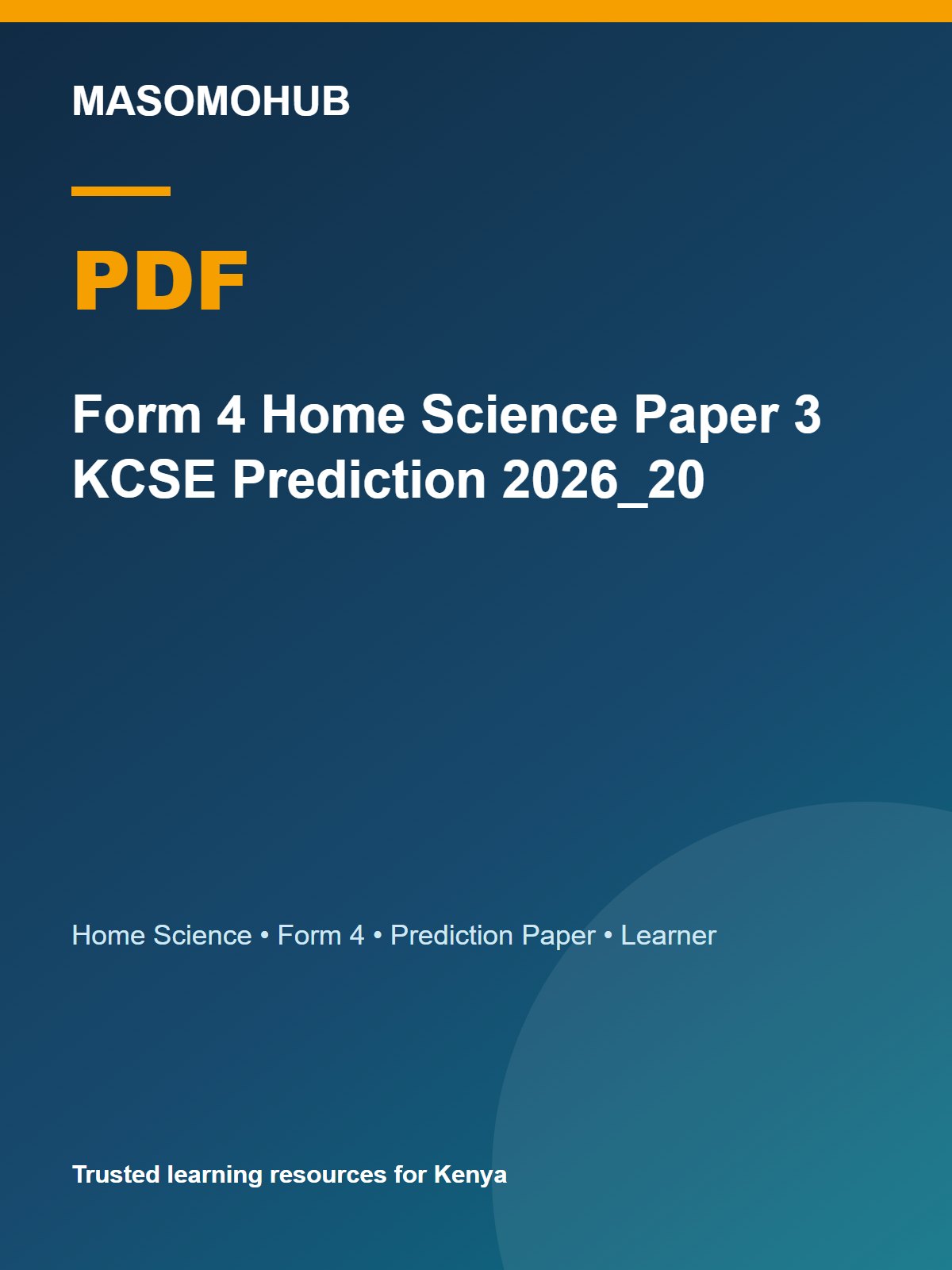 Thumbnail preview of Form 4 Home Science Paper 3 KCSE Prediction 2026_20