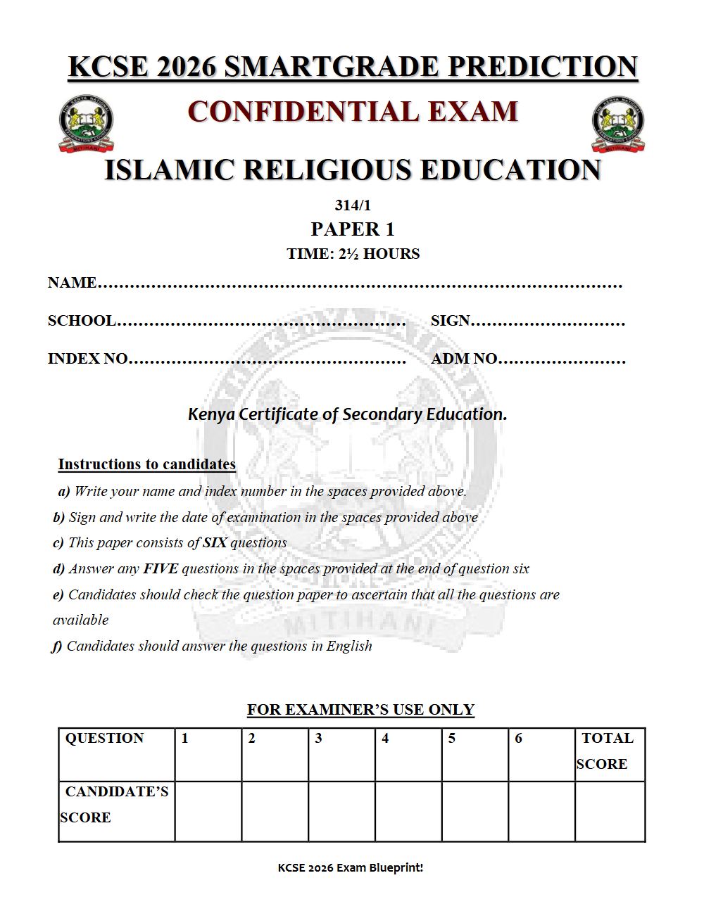 Thumbnail preview of Form 4 IRE Paper 1 KCSE Prediction 2026_19