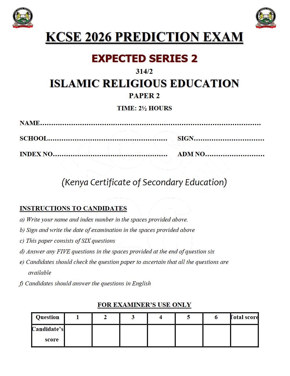 Thumbnail preview of Form 4 IRE Paper 2 KCSE Prediction 2026_15