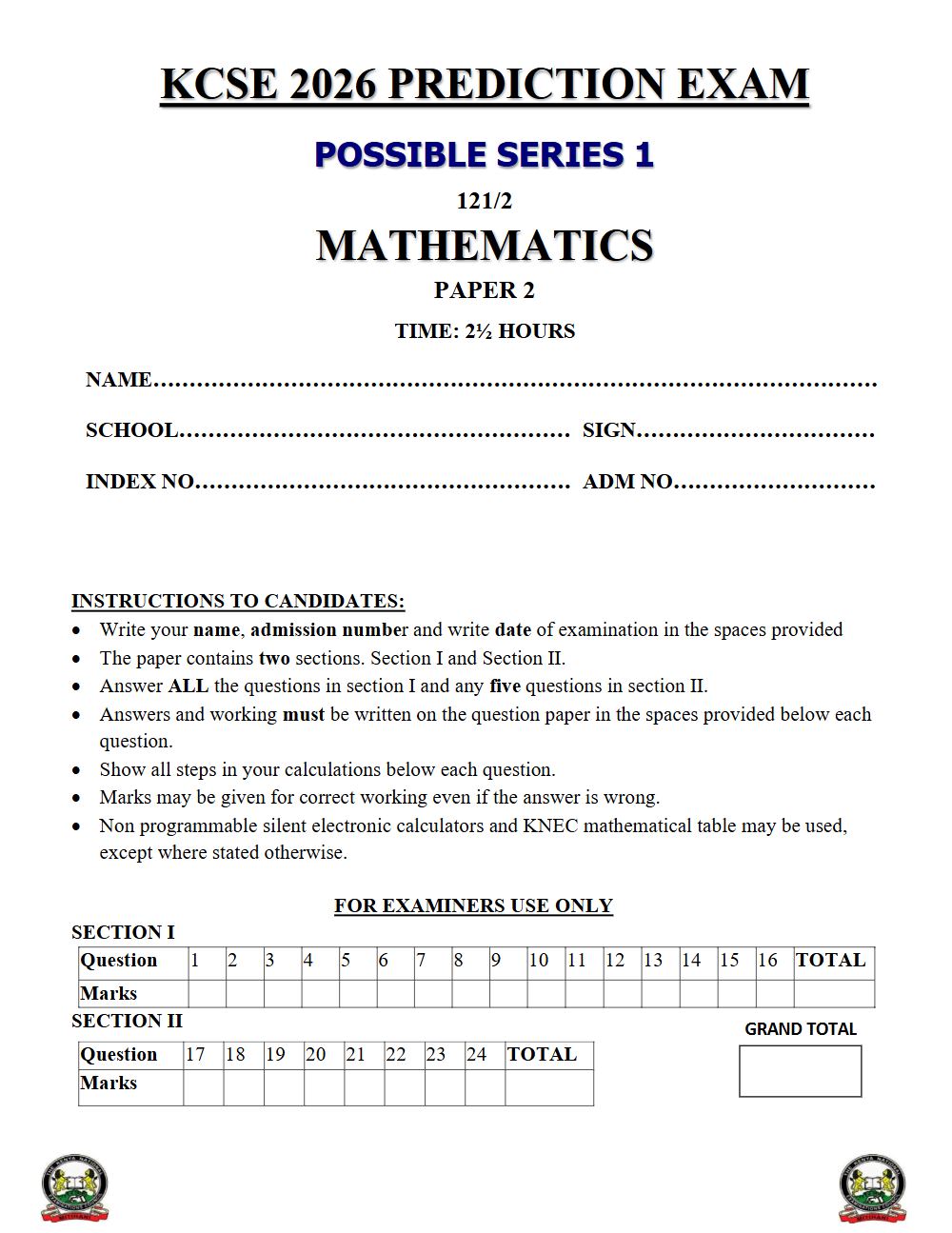 Thumbnail preview of Form 4 Mathematics Paper 2 KCSE Prediction 2026_14