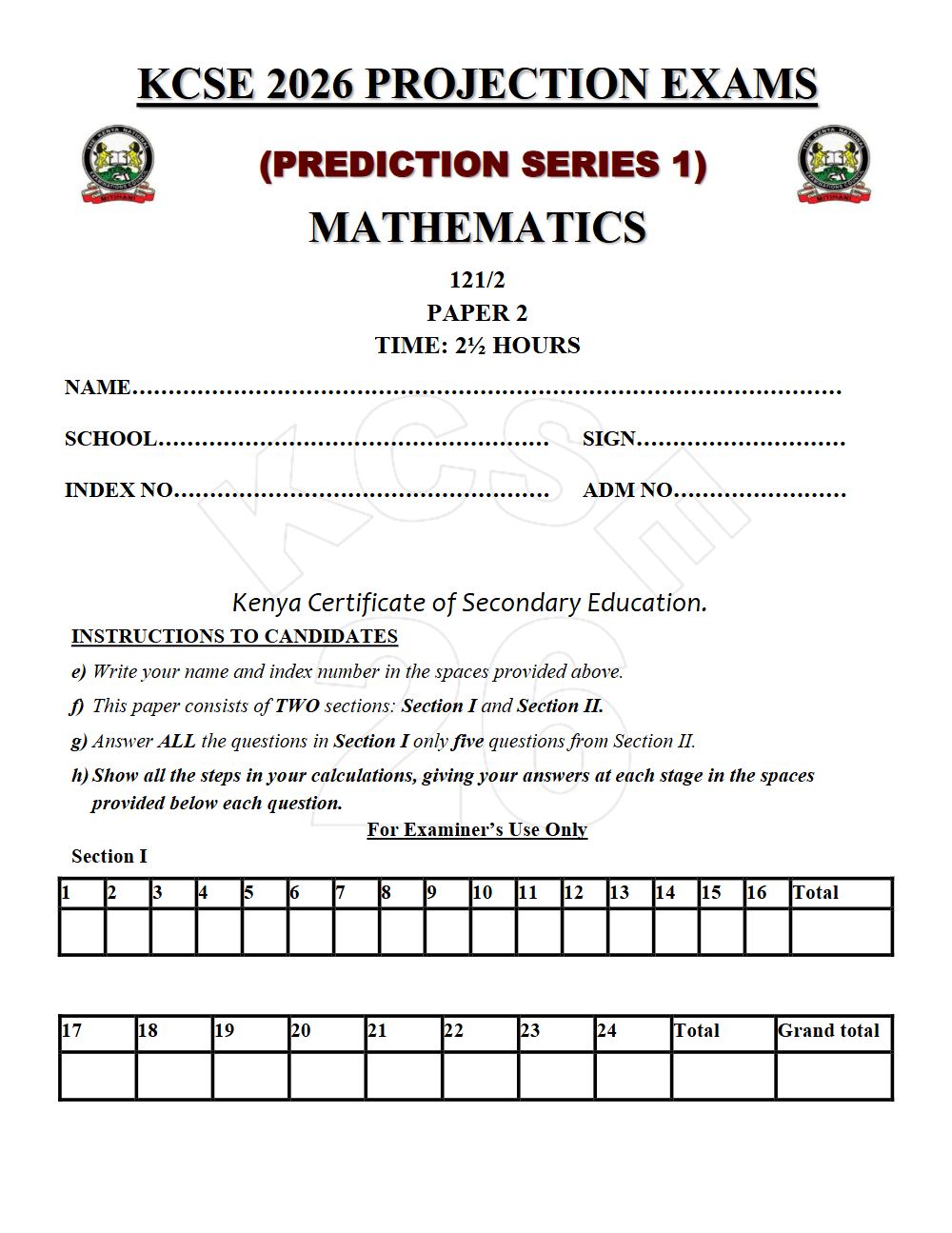 Thumbnail preview of Form 4 Mathematics Paper 2 KCSE Prediction 2026_16