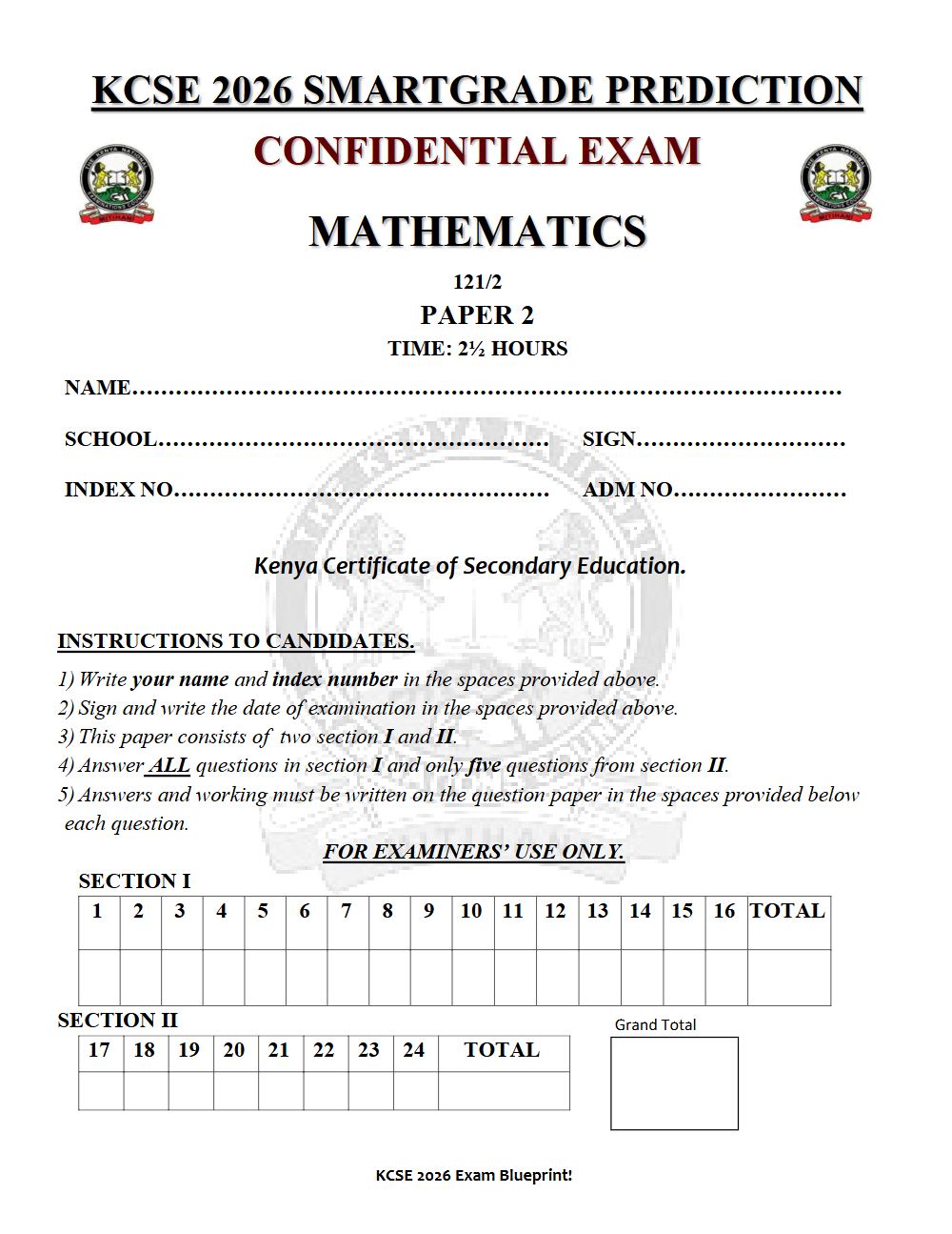 Thumbnail preview of Form 4 Mathematics Paper 2 KCSE Prediction 2026_19