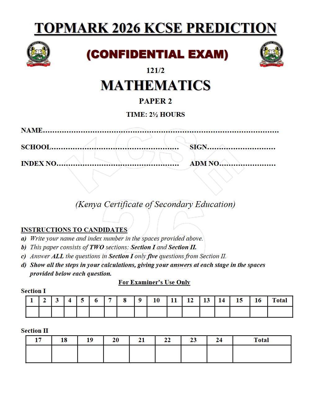Thumbnail preview of Form 4 Mathematics Paper 2 KCSE Prediction 2026_32