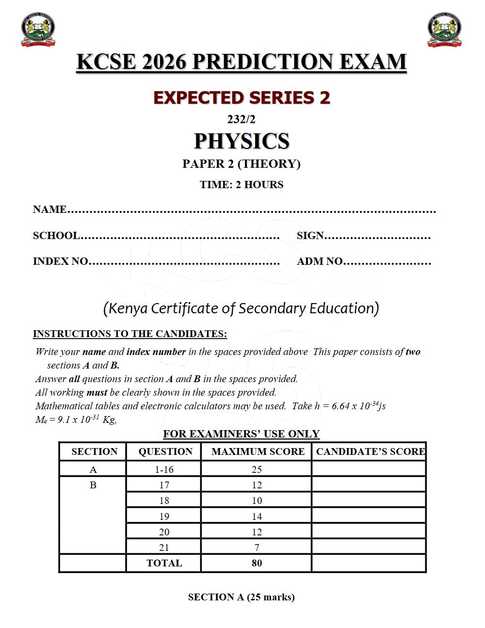 Thumbnail preview of Form 4 Physics Paper 2 KCSE Prediction 2026_15