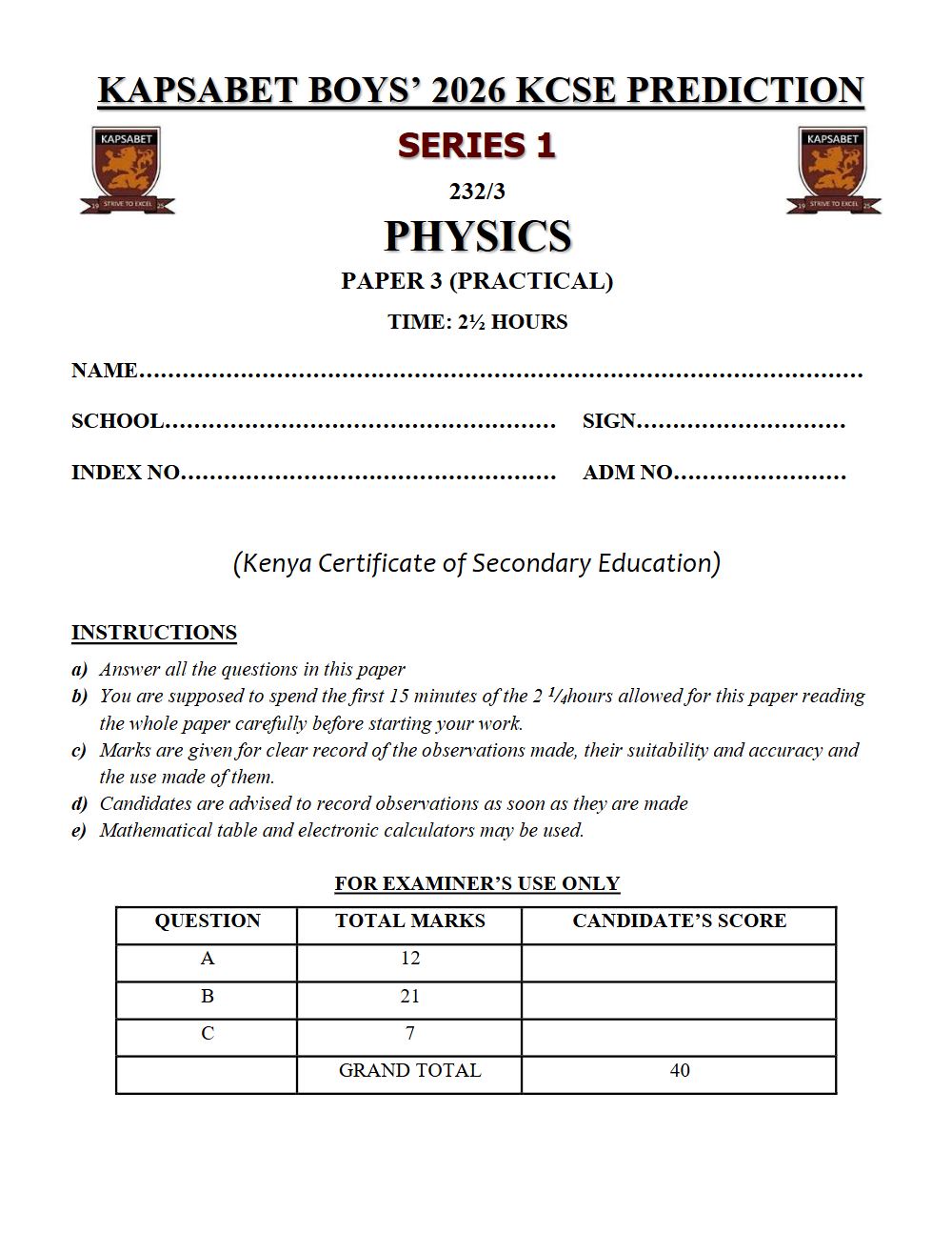Thumbnail preview of Form 4 Physics Paper 3 KCSE Prediction 2026_12