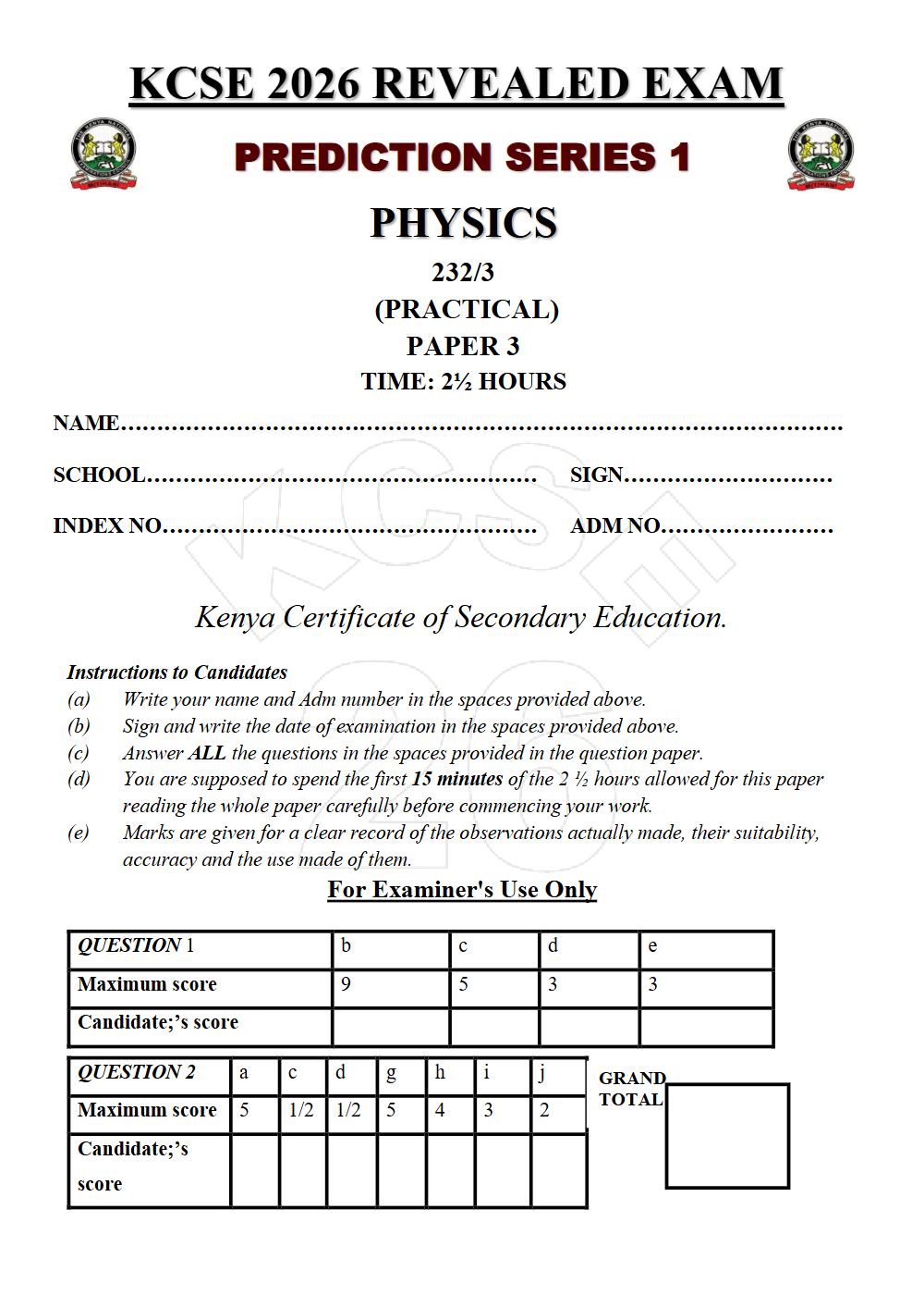 Thumbnail preview of Form 4 Physics Paper 3 KCSE Prediction 2026_17