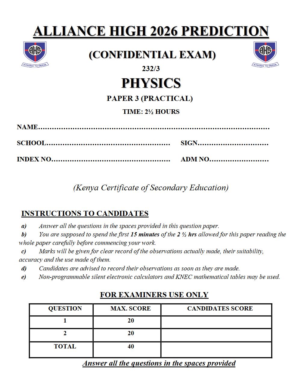 Thumbnail preview of Form 4 Physics Paper 3 KCSE Prediction 2026_5