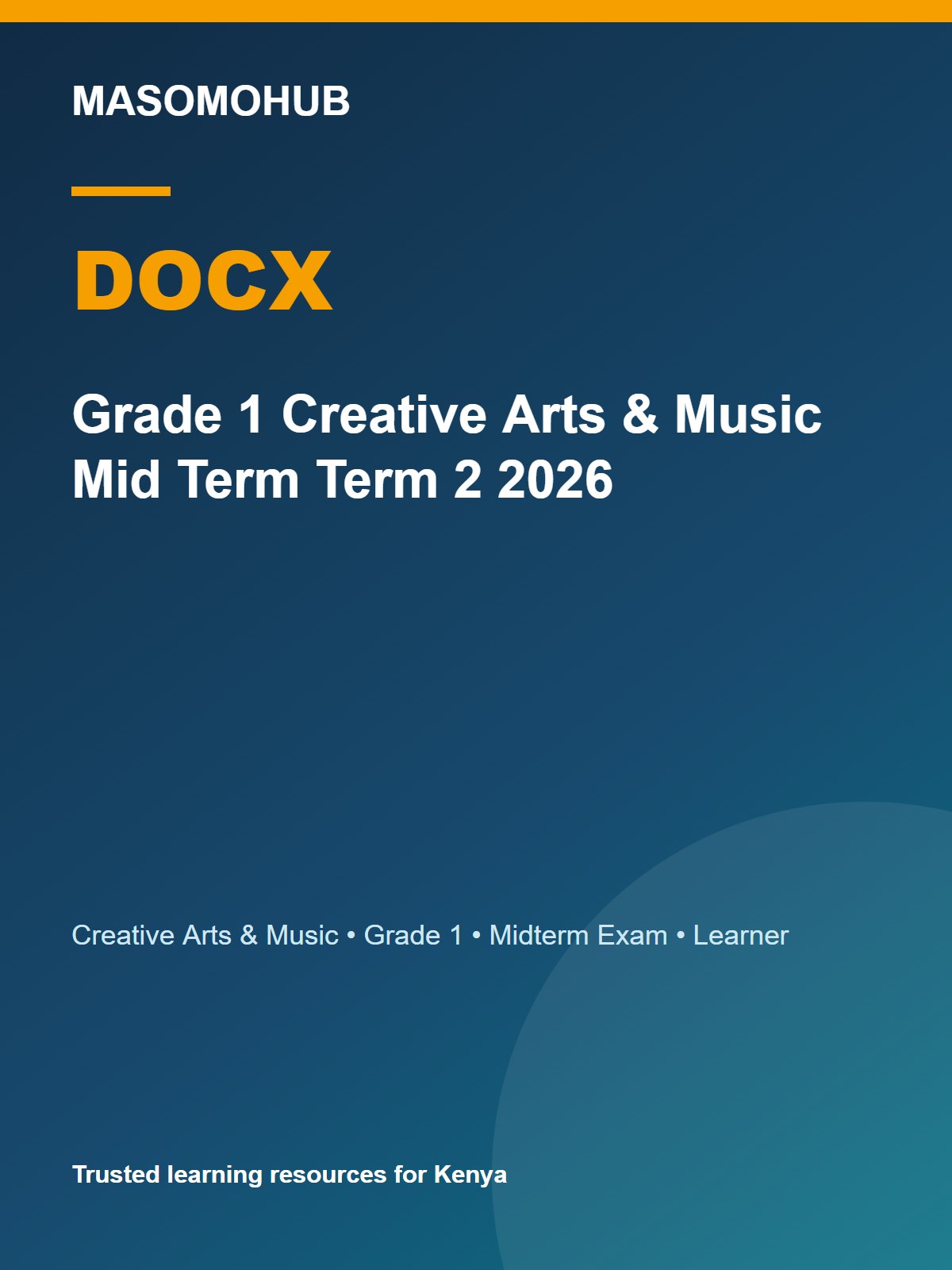Thumbnail preview of Grade 1 Creative Arts & Music Mid Term Term 2 2026