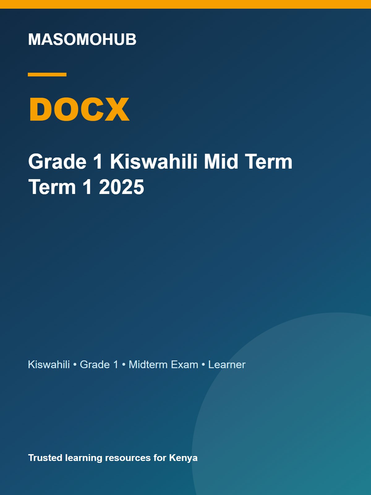 Thumbnail preview of Grade 1 Kiswahili Mid Term Term 1 2025