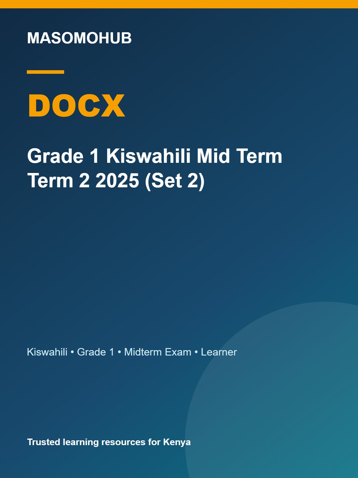 Thumbnail preview of Grade 1 Kiswahili Mid Term Term 2 2025 (Set 2)
