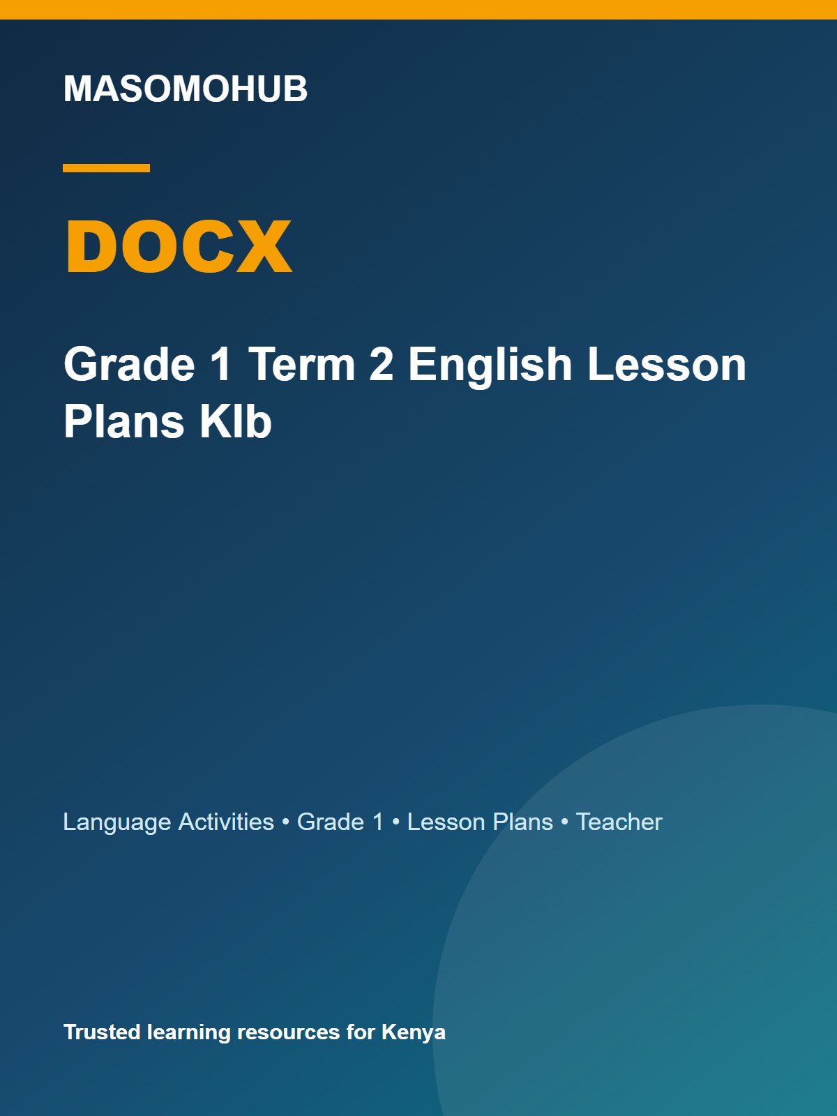 Thumbnail preview of Grade 1 Term 2 English Lesson Plans Klb