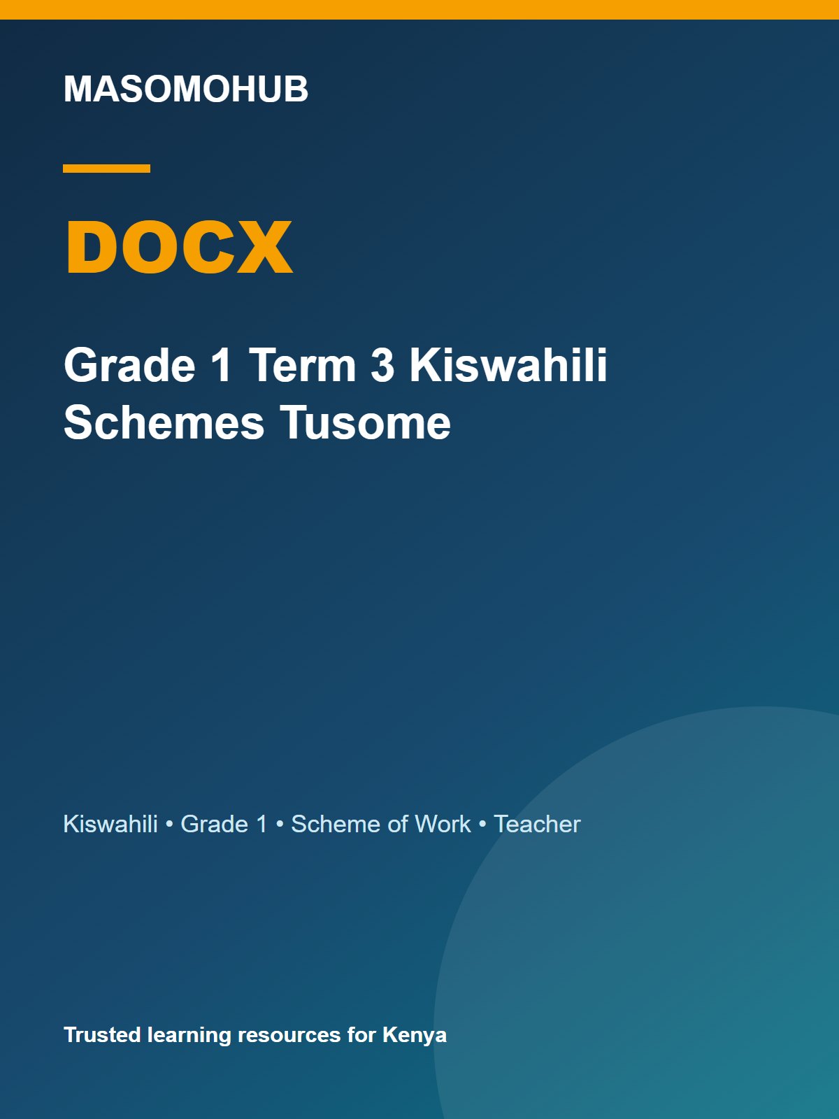 Thumbnail preview of Grade 1 Term 3 Kiswahili Schemes Tusome