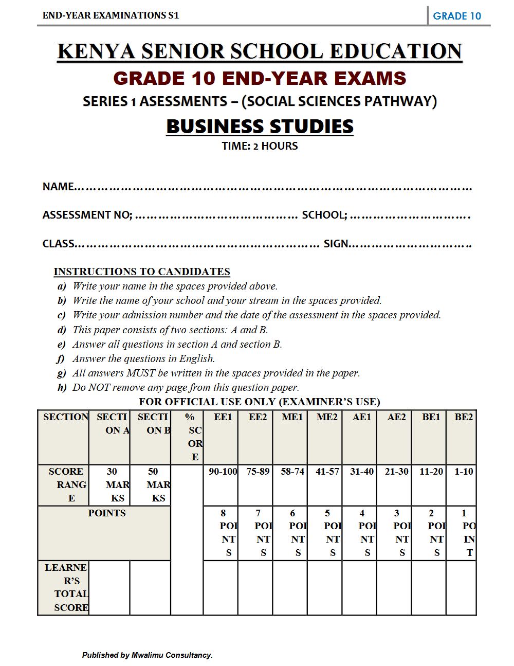 Thumbnail preview of Grade 10 Business Studies End Year 2026_4