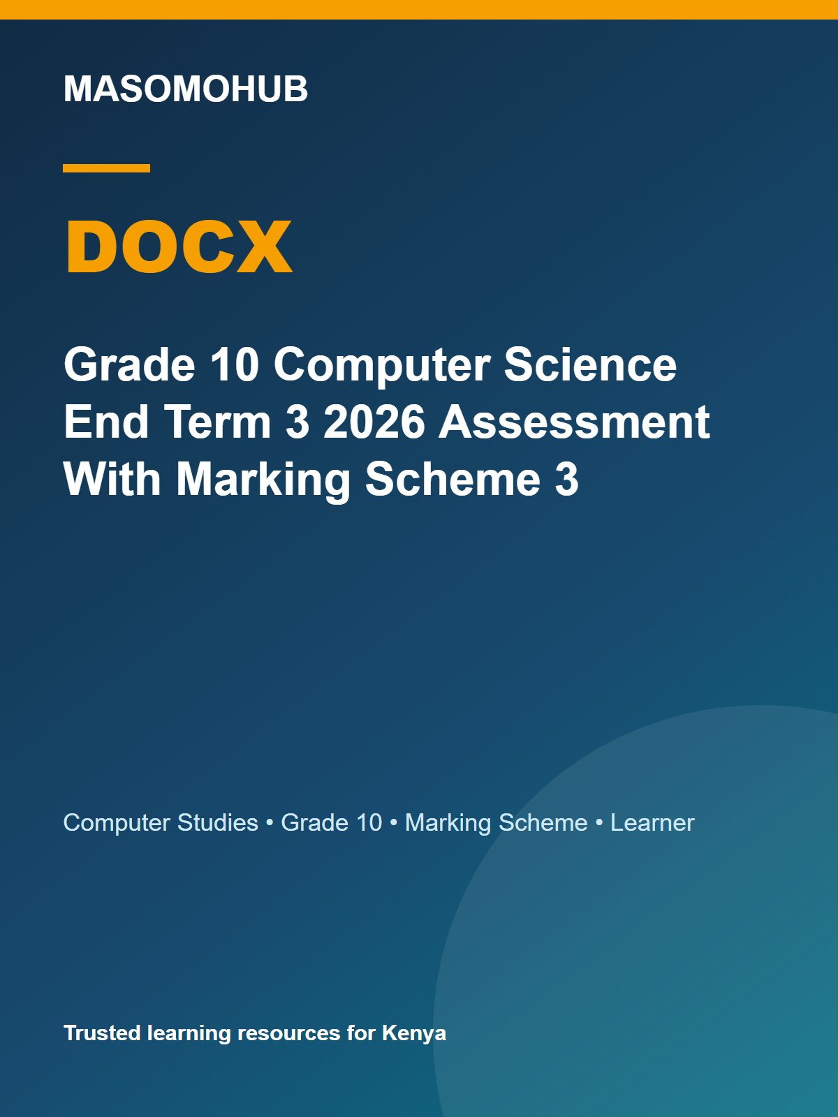 Thumbnail preview of Grade 10 Computer Science End Term 3 2026 Assessment With Marking Scheme 3