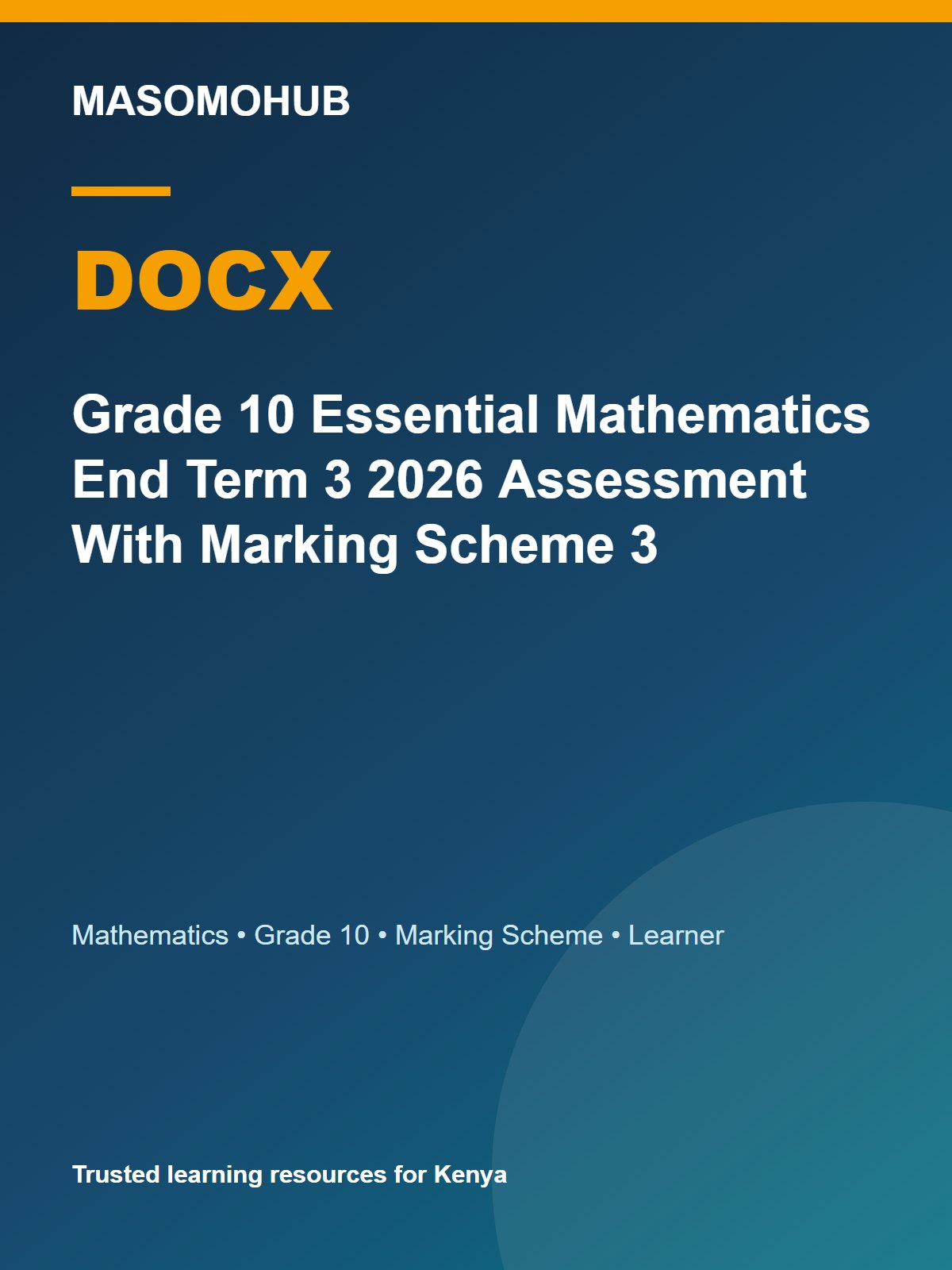 Thumbnail preview of Grade 10 Essential Mathematics End Term 3 2026 Assessment With Marking Scheme 3