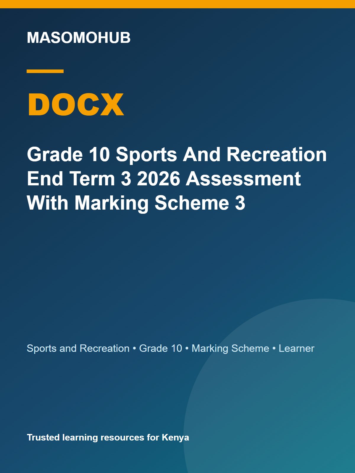 Thumbnail preview of Grade 10 Sports And Recreation End Term 3 2026 Assessment With Marking Scheme 3