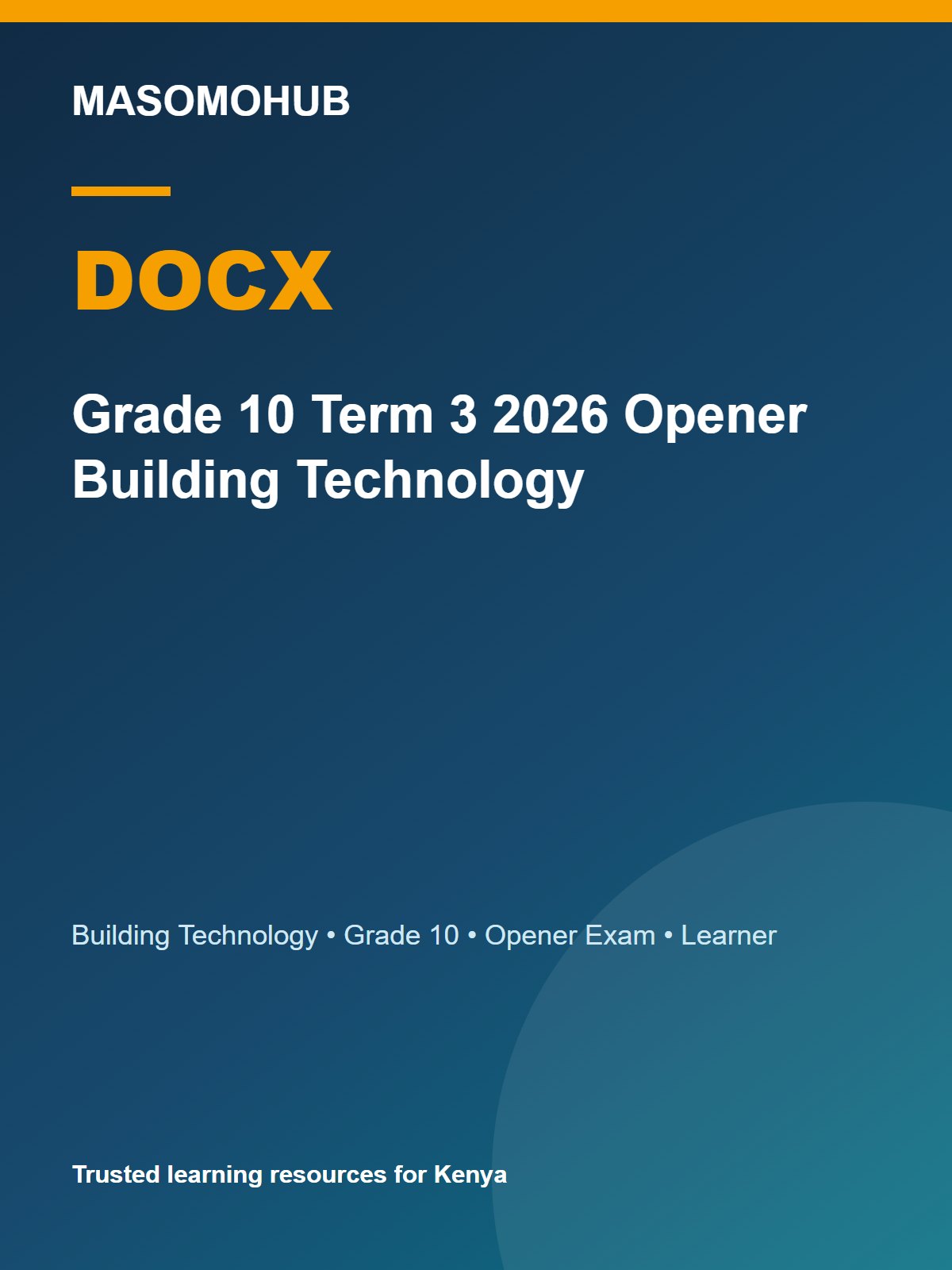 Thumbnail preview of Grade 10 Term 3 2026 Opener Building Technology
