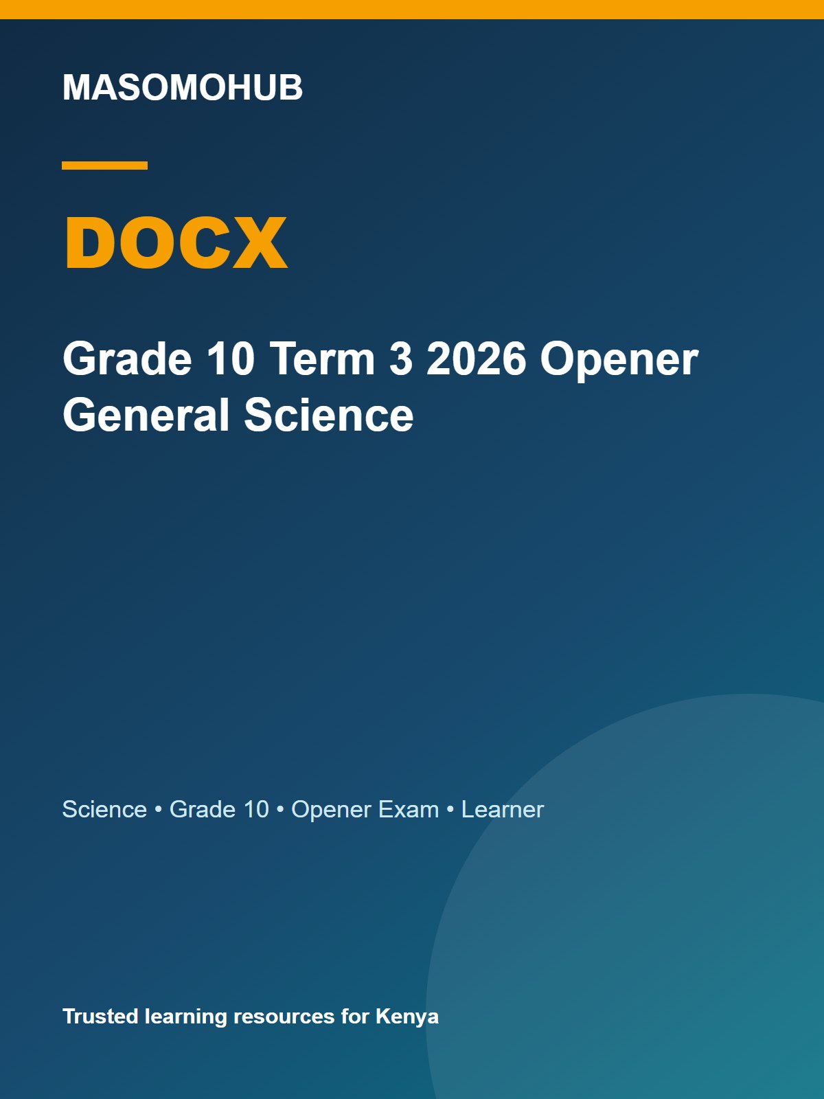 Thumbnail preview of Grade 10 Term 3 2026 Opener General Science