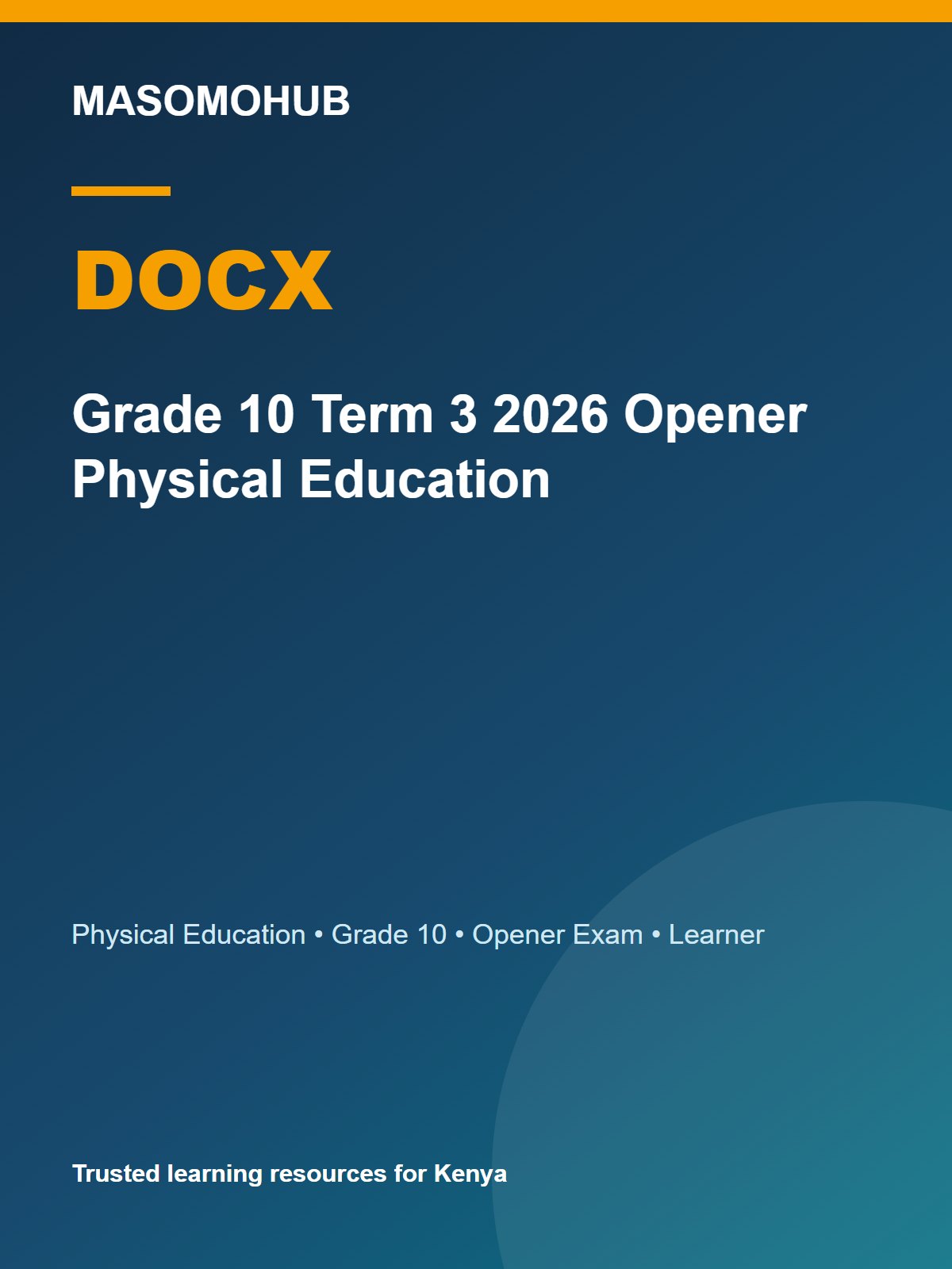 Thumbnail preview of Grade 10 Term 3 2026 Opener Physical Education