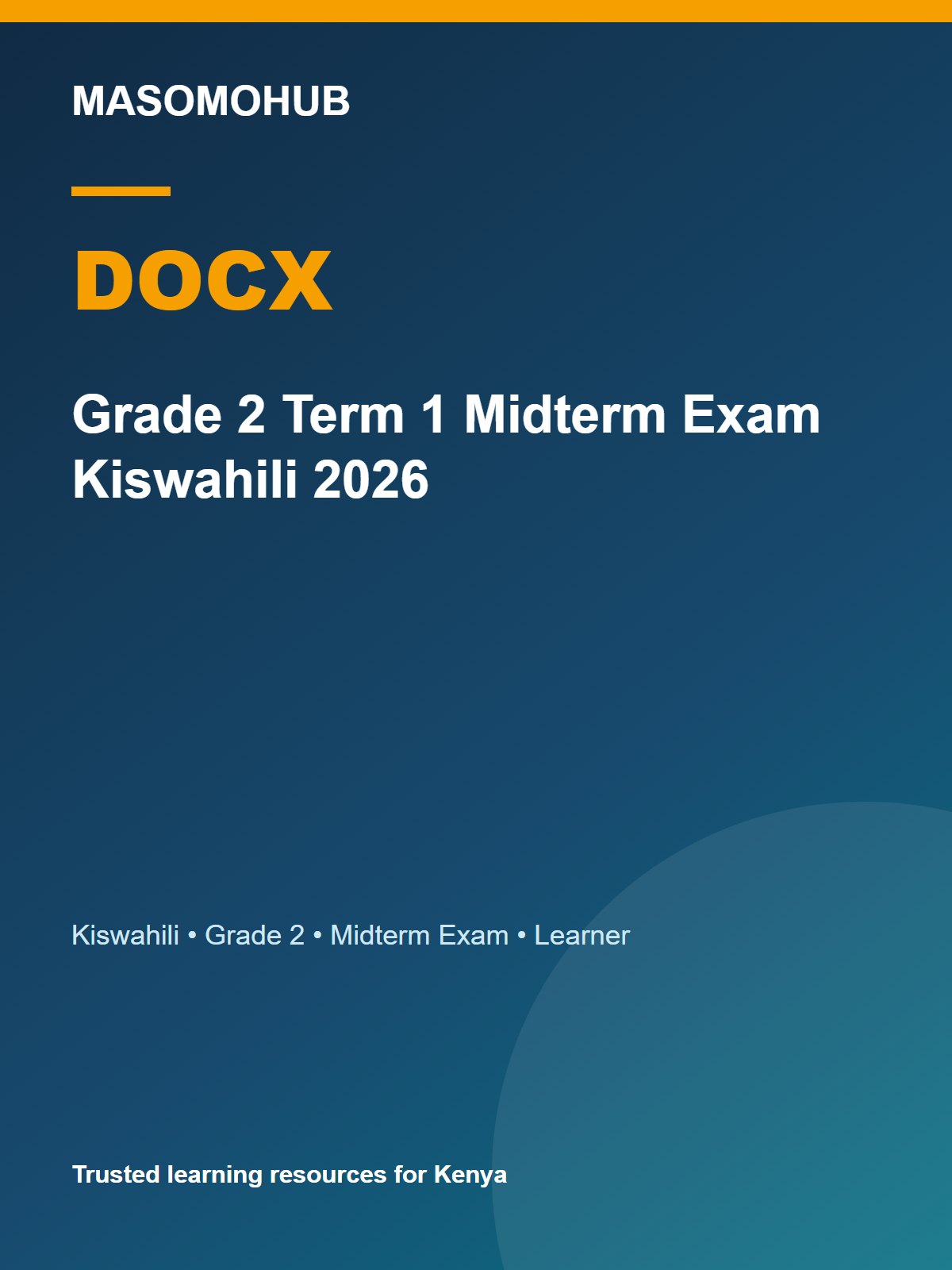 Thumbnail preview of Grade 2 Term 1 Midterm Exam Kiswahili 2026
